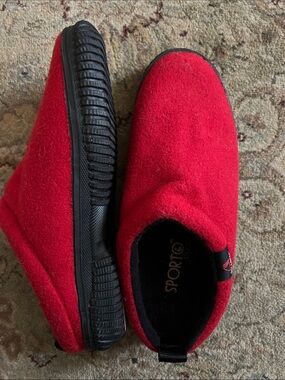 Sporto Ducks Bright Red Wool Slip-On Casual Slippers